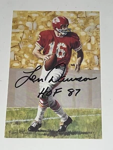 LEN DAWSON Signed HOF 1990 Goal Line Art Card GLAC - #/5,000 - JSA COA - Picture 1 of 5