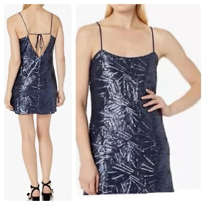 NWT DRESS THE POPULATION Sequin Dress Size M Cosmopolitan Kimberly Sea Blue Sexy - Image 1 of 4