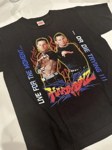 Vintage 2000s WWF Hardy Boyz Team Xtreme Boot T-Shirt WWE WCW ECW NWA NJPW Cover