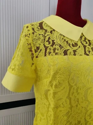 👚 Camisa/Blusa Mujer Naracamicie Italia Talla III (3) NUEVA CON ETIQUETAS MANGA CORTA AMARILLA Foto 1 de 4