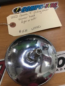 Chrome 4” Sliding Stem Mirror Head R or L - Picture 1 of 1