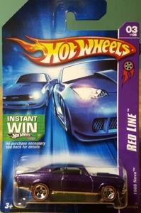 Hot Wheels Red Line Series 1968 Chevy Nova Purple w Redlines 1:64 Scale New 2007 - Picture 1 of 11
