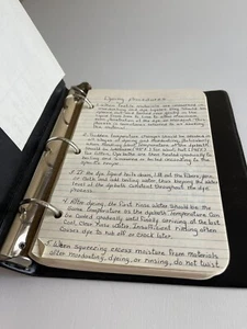Handwritten Dyeing Procedures For Textile Materials - In Binder - Picture 1 of 6