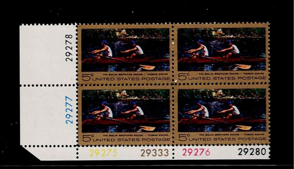 US Scott #1335, Plate Block 1966 Rowing 5c FVF MNH Lower Left - Image 1 of 1