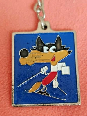 OLYMPIC 1984 Sarajevo VUCKO wolf official mascot  keychain  Blue color type. - Image 1 of 4