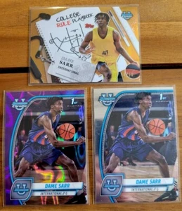 2025 Bowman U Chrome Dame Sarr Insert Lot (3 Cards) - College Rule GOLD / 50 Purple! - Bild 1 von 3