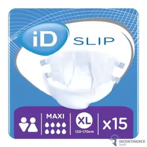 1x iD Incontinence Slip Maxi - Extra Large (Cotton Feel) - Pack of 15 - 4500ml - Picture 1 of 3
