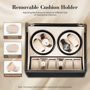 4+6 Luxury Automatic Rotation Watch Winder Leather Storage Case Display Box Gift