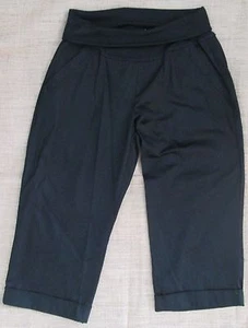 Maternity Black 3/4 Length Pants Crop Capris Bottoms Casual Comfy Sz 12 14 NEW - Picture 1 of 5