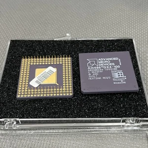 AMD Am486 DX4-100 (100MHz, 33MHz FSB, 32-bit, Socket 3) 24K Gold (2 PACK) - Picture 1 of 8
