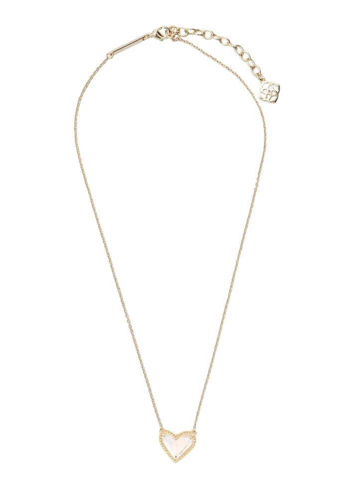 Kendra Scott 14k Gold Dichroic Glass Ari Heart Pendant Necklace Jewelry