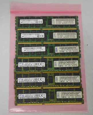 Micron/Samsung IBM 96GB (6x16GB) 2Rx4 PC3-14900R-13-13-E2 RAM Memory MIXED - Image 1 of 4