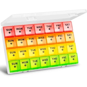 Large Monthly Pill Organizer, XL 4 Weeks Pill Box,28 Day Pill Cases Organizer... - Picture 1 of 7