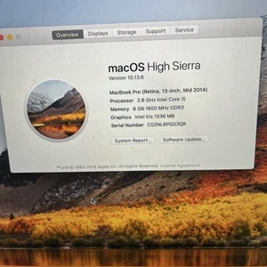 MacBook Pro A1502 13" 2013 - 2014 Logic Board i5 2.8GHz 8GB - 820-3476-A SKU1657 - Afbeelding 1 van 2