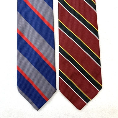 Lote De Colección De 2 Corbatas Para Hombre Yale Co Op Rayas Retro Años 70 80 Foto 1 de 4