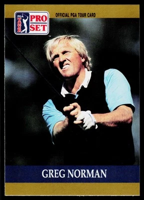 Greg Norman, 1990 Pro Set PGA Tour, #50, , RC - Image 1 of 2
