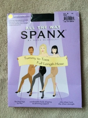 Meia-calça SPANX tamanho B preta super controle estilo 009 nova com etiquetas - Imagem 1 de 4