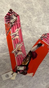 HERMES KERMIT OLIVER PANI LA SHAR PAWNEE Seidentwilly Schal 11 x84 cm rot Neu mit Etikett - Bild 1 von 5