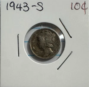 1943-S 10C Mercury Silver Dime - US Silbermünze - Bild 1 von 3