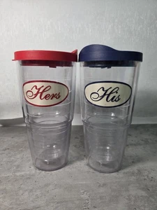 Tervis Becher Hers/His 24oz mit Deckel. Good Shape Made Is USA - Bild 1 von 5