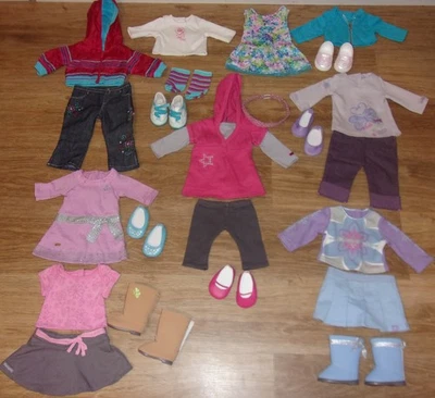 Lote de 7 trajes completos de American Girl Truly Me Meet y más zapatos y ropa Foto 1 de 4