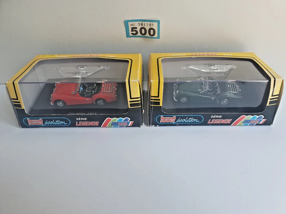 JOUEF EVOLUTION 1:43 TRIUMPH TR3 A RED RHD + GREEN RHD 1057 1058 x 2 MINT BOXED - Image 1 of 4