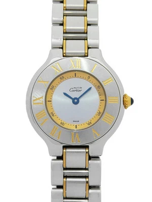 CARTIER Must 21 Ventian SM W10073R6 Stainless Steel/Gold 27mm Quartz #TW116 - image 1 of 4