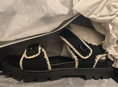 NEW! NIB 100% AUTHENTIC Coach Women's Brynn Sandal Black/Chalk US SIZE 8 - Изображение 1 из 4