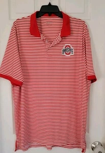 Ohio State Polo Mens Sz 2XL Striped Osu Buckeye Football - Picture 1 of 4