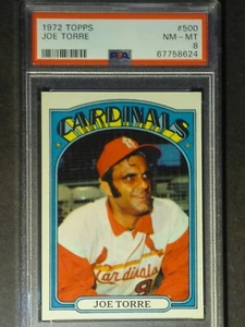 1972 Topps Joe Torre #500 Cardinals PSA 8 NM/MT (Centered Sharp Card) - Picture 1 of 3