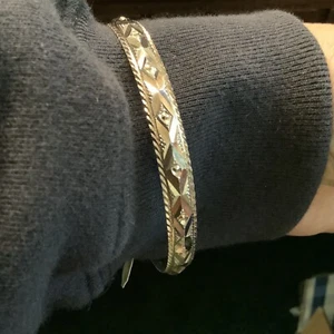 PULSERA BRAZALETE ELEGANTE CORTE DIAMANTE DE PLATA ESTERLINA 925 - Imagen 1 de 3