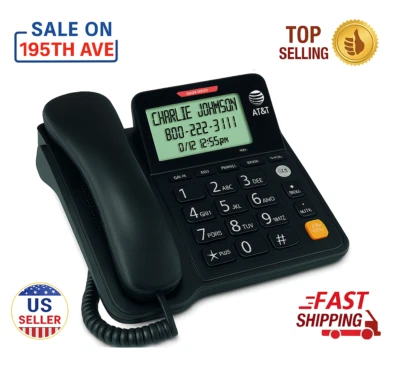 📞 AT&T CL2940 Altavoz Teléfono con Cable Identificador de Llamadas Pantalla Extra Grande Negro Foto 1 de 4