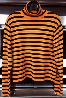 Marni 100% Cashmere Turtleneck Stripe Orange Sweater Small Excellent Runs bigger - Image 1 of 3