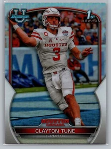 Fútbol americano cromado Clayton Tune Refractor 2022 Bowman University - Imagen 1 de 2