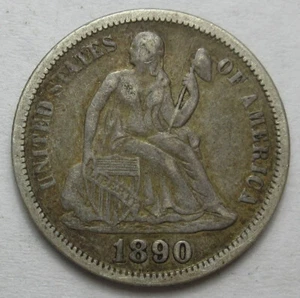 Moneda de diez centavos sentada 1890 -AU- (#515L) - Imagen 1 de 2