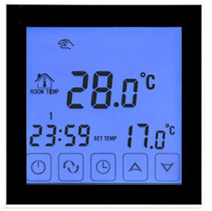 White or Black or Silver Square Touch Thermostat