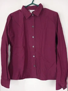 VTG Women's J.CREW Burgundy button down top Shirt Size 8 - Picture 1 of 3