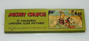 Mickey Crusoe Boxed Vintage 1930's Magic Lantern Slides Walt Disney Mickey Mouse - Picture 1 of 5