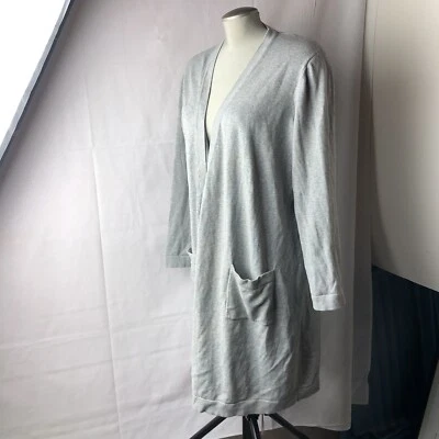 Joe Fresh Women XL Open Front Cardigan Sweater Tunic Gray Long Sleeve Cotton - Изображение 1 из 4