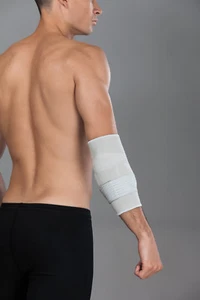 Hochwertige Ellenbogenbandage aus latexfreiem 3D-Gestrick mit 2 Gelkissen - Picture 1 of 6
