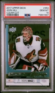 2017-18 UD SERIES 2 ADIN HILL YOUNG GUNS CLEAR CUT ROOKIE PSA 10 #454 POP 4 - Picture 1 of 2