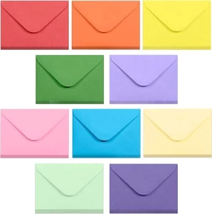 Gift Card Envelopes Gummed 100 Count Mini Envelopes Paper Business Card 10 Color - Picture 1 of 8