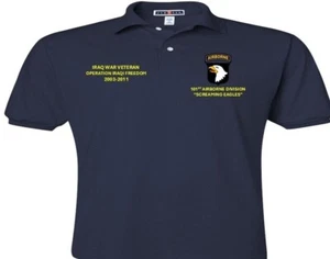 101ª DIVISIÓN AEROTRANSPORTADA* ÁGUILAS GRITANDO*VETERANO IRAQUÍ *CAMISA POLO BORDADA. - Imagen 1 de 1