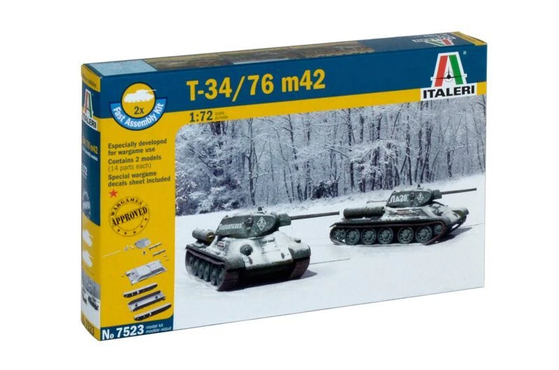 T34/76 M42 Tank 1:72 Plastic Model Kit ITALERI - Immagine 1 di 1