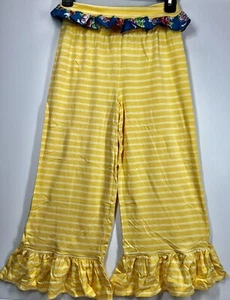 Persnickety Girls 8 Double Dutch Yellow White Stripe Fancy Ruffle Pants Bottoms - Picture 1 of 6