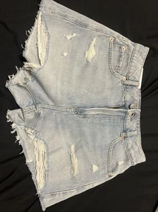 GARAGE Womens Denim Festival Jean Shorts Cut Off Destroyed Size 5 - Picture 1 of 4