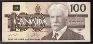 1988 $100 Bank Of Canada  Thiessen/Crow AJS6725592 VF - Picture 1 of 2