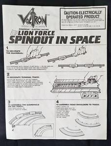 RARE VOLTRON Vintage 1984 Lion Force Spinout In Space Slot Car manual directions - Picture 1 of 3