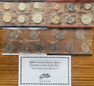 2005 U.S. Mint Set - Uncirculated Coins - 20-Coin Set in OGP Boxes - Picture 1 of 3