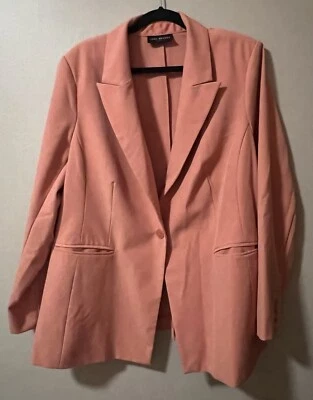 Blazer Perfect Drape One-Button Lane Bryant Talla 22 Rosa Coral Foto 1 de 4